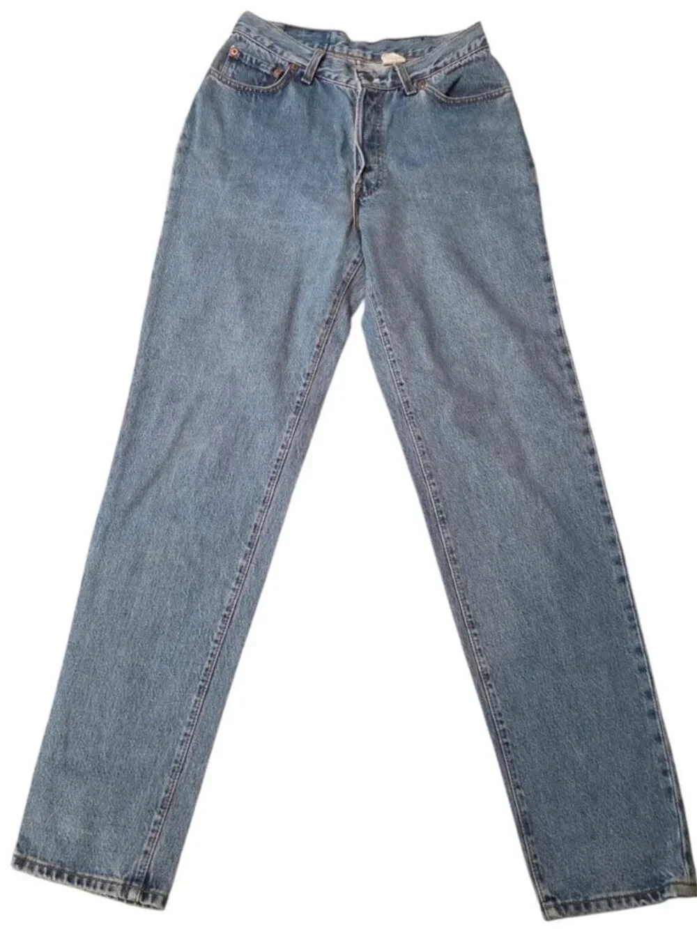 Vintage Levi's 26x31.5 Medium Wash High Waist Distressed Blue Jeans Denim Cotton